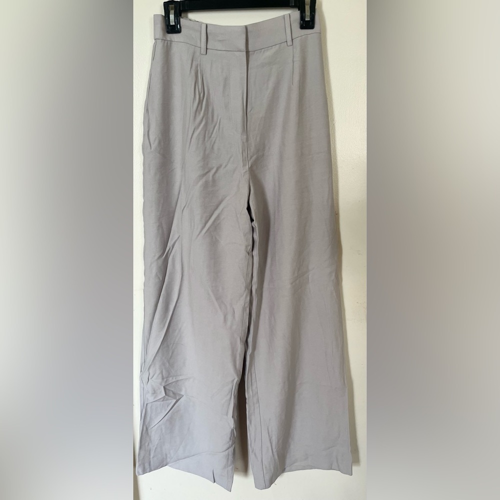 Wayf Light Gray Wide-Leg Pants